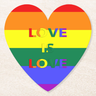 Love is Love LGBT Pride Paper Coaster
