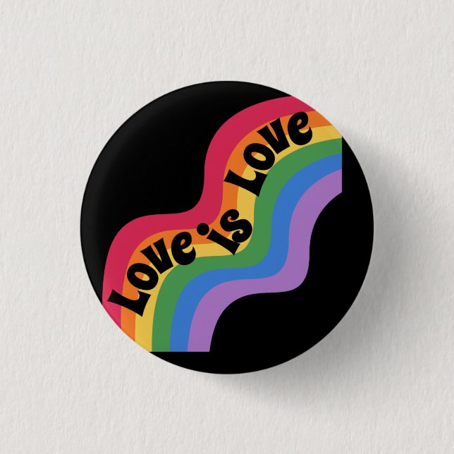  Love is love. LGBT+pride. Rainbow.  3 Cm Round Badge (Front)