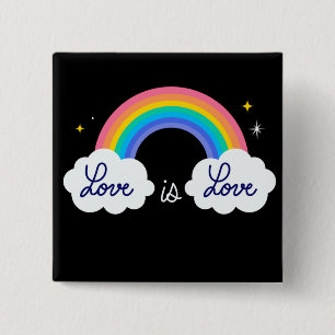 Love is love. LGBT+pride. Rainbow Button