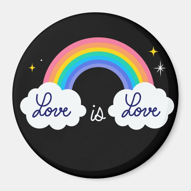 Love is love. LGBT+pride. Rainbow  Magnet (Front)