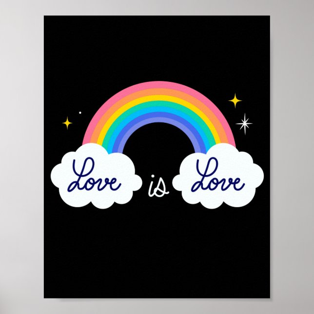 Love is love. LGBT+pride. Rainbow Poster (Front)