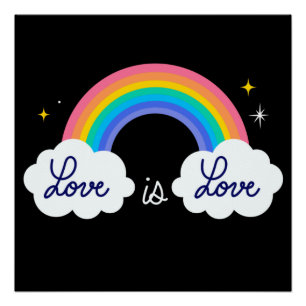 Love is love. LGBT+pride. Rainbow Poster