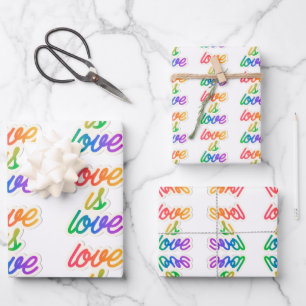 Love Is Love LGBT Wrapping Paper – Rainbow Pride 