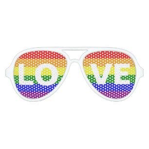 Love is Love - Love Equality Rainbow Flag Aviator Sunglasses