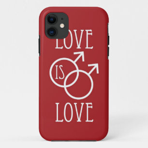 Love is Love (Male) Red Case-Mate iPhone Case