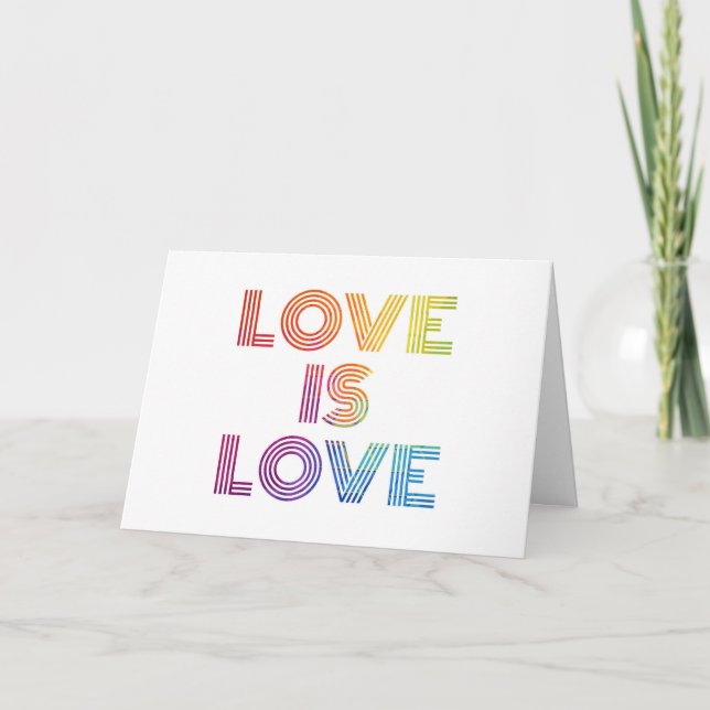 Love is Love | Modern Stripes Card (Front)