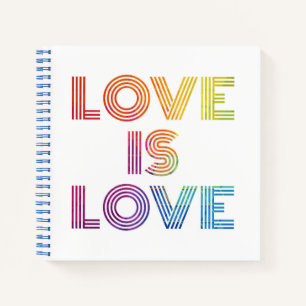 Love is Love   Modern Stripes Notebook