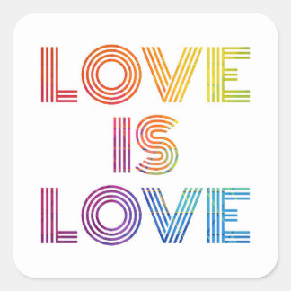 Love is Love | Modern Stripes Square Sticker