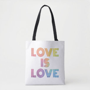 Love is Love   Modern Stripes Tote Bag