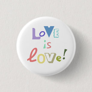 Love is Love - Muted Rainbow Modern 3 Cm Round Badge