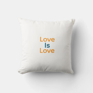 Love is love orange blue colourful pride LGBTQ gay Cushion