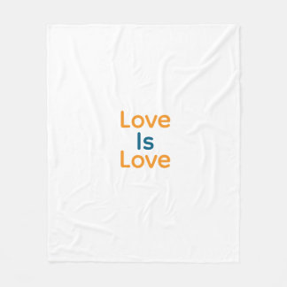 Love is love orange blue colourful pride LGBTQ gay Fleece Blanket