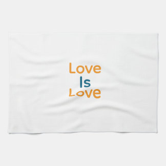 Love is love orange blue colourful pride LGBTQ gay Tea Towel