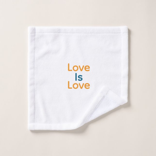 Love is love orange blue colourful pride LGBTQ gay Wash Cloth (Wash Cloth)