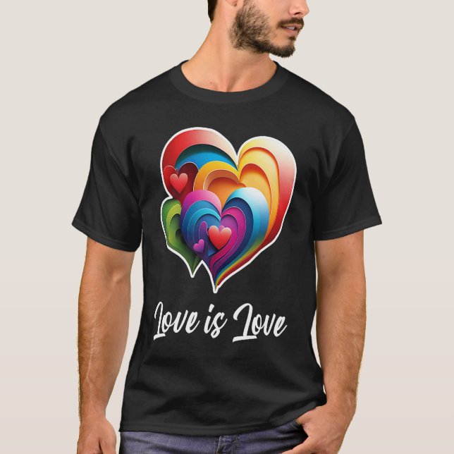 Love is Love Outfit for Valentines Day LGBTQ Gay L T-Shirt (Front)