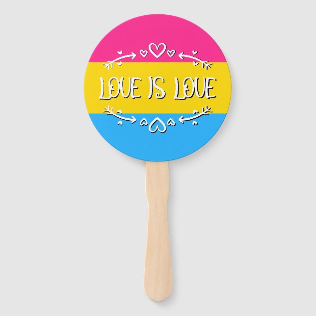 Love is Love Pansexual Pride Flag Set of Fans (Front)