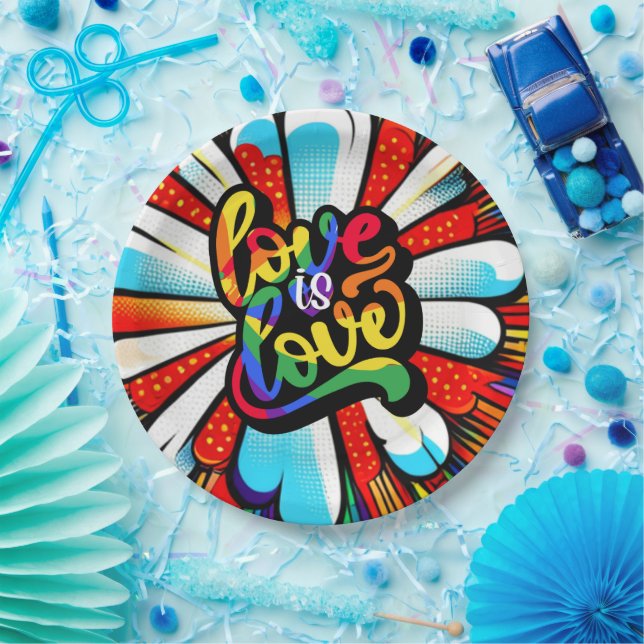 Love is Love Paper Plate (Party)