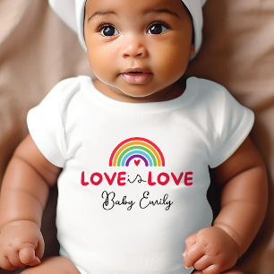 Love is Love Personalized Pride Cute Baby Bodysuit