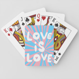 LOVE IS LOVE Pink Blue Pride Transgender Flag Playing Cards