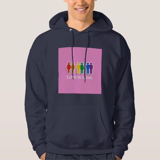 LOVE IS LOVE PINK HOODIE (Front)