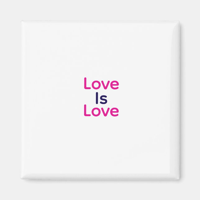 Love is love pink purple colourful pride LGBTQ gay Magnet (Front)
