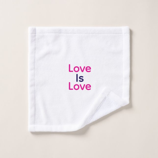 Love is love pink purple colourful pride LGBTQ gay Wash Cloth (Wash Cloth)