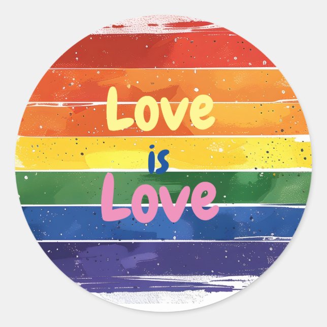 Love is Love, Pride design Classic Round Sticker (Front)