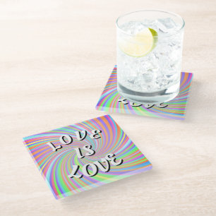 Love Is Love Pride Glass Coaster
