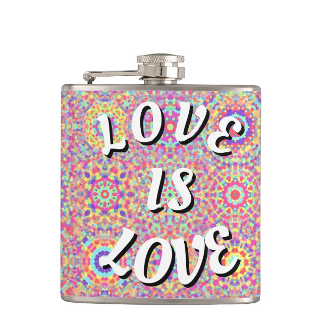 Love Is Love Pride  Hip Flask (Front)
