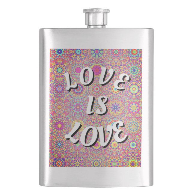 Love Is Love Pride  Hip Flask (Front)
