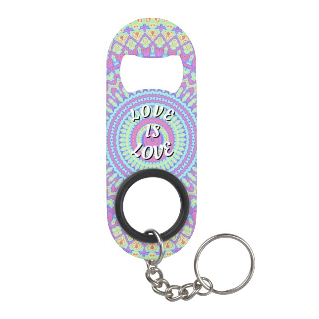 Love Is Love Pride  Keychain Bottle Opener (Back)