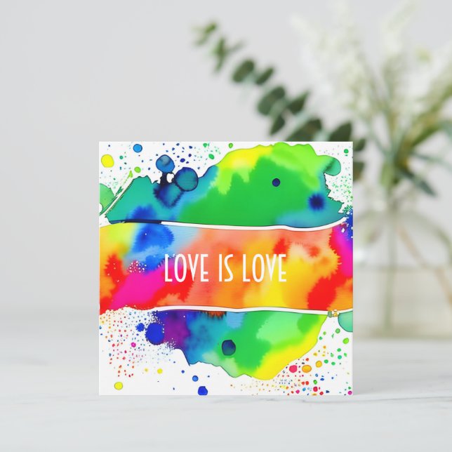 Love Is Love Pride LGBTQIA+ Invitation (Standing Front)