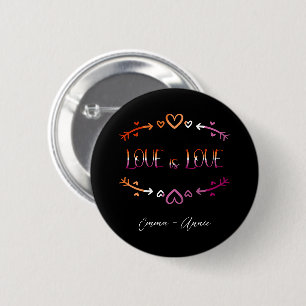 Love is Love Pride Month Lesbian Couple Button