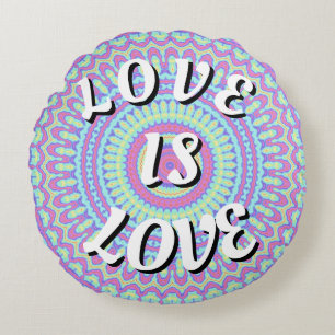 Love Is Love Pride Round Pillow