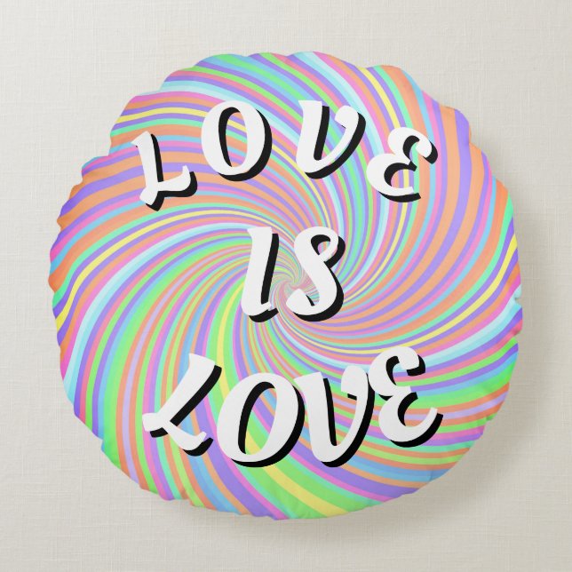 Love Is Love Pride Round Pillow (Front)