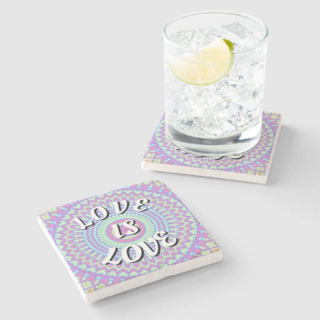 Love Is Love Pride Stone Coaster (Side)