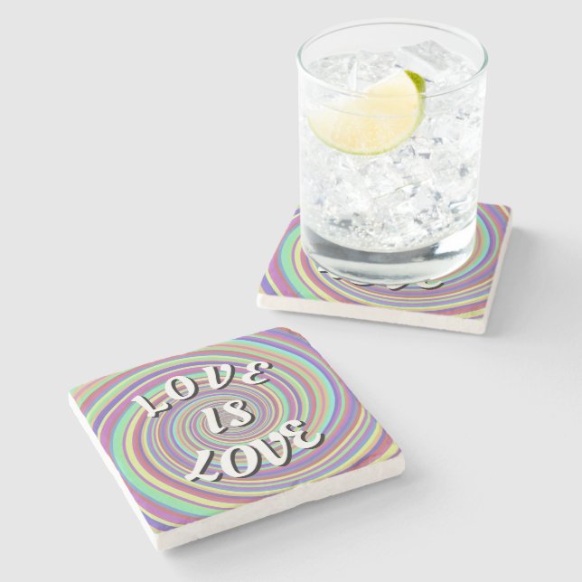 Love Is Love Pride Stone Coaster (Side)