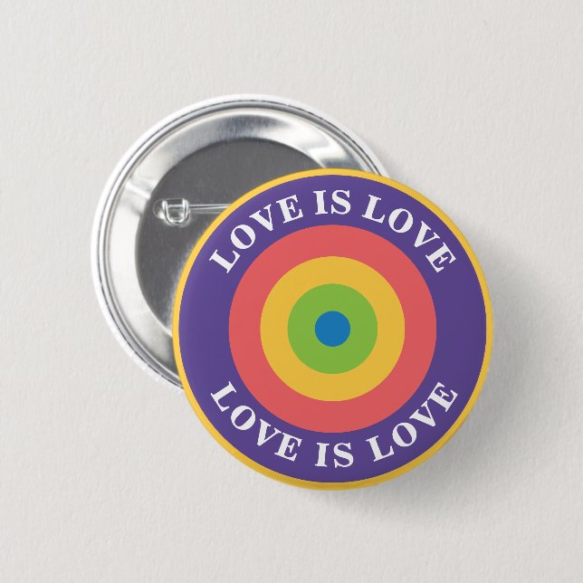 Love is Love Pride target 6 Cm Round Badge (Front & Back)