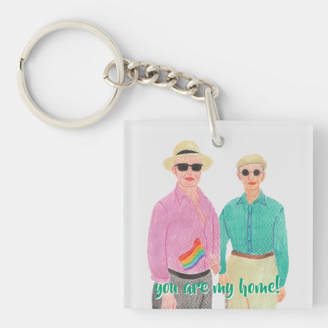 Love is Love Pride Valentine's Day Key Ring (Front)