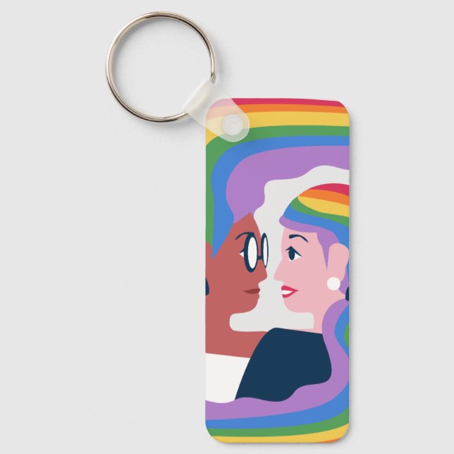 Love is Love Pride Valentine's Day Key Ring (Front)