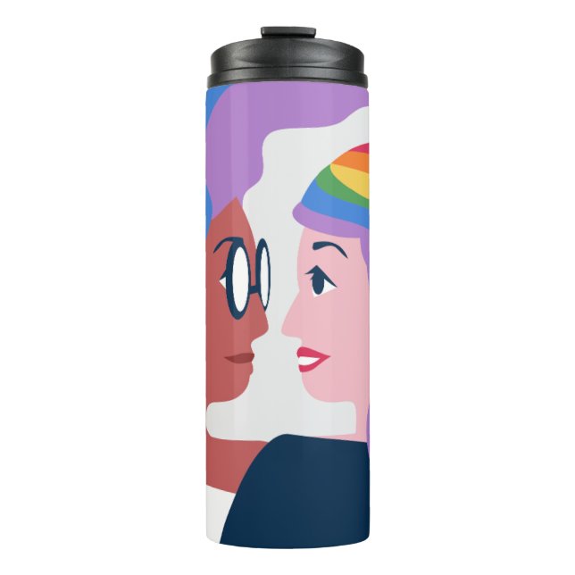 Love is Love Pride Valentine's Day Thermal Tumbler (Front)