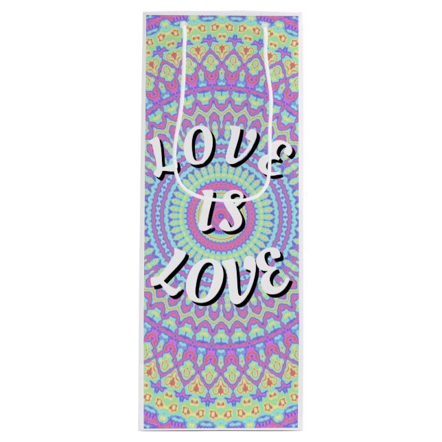 Love Is Love Pride  Wine Gift Bag (Front)
