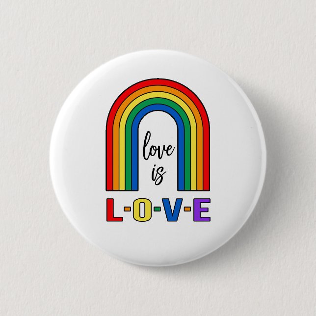 Love is love rainbow button (Front)
