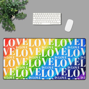 Love Is Love Rainbow Colours Desk Mat