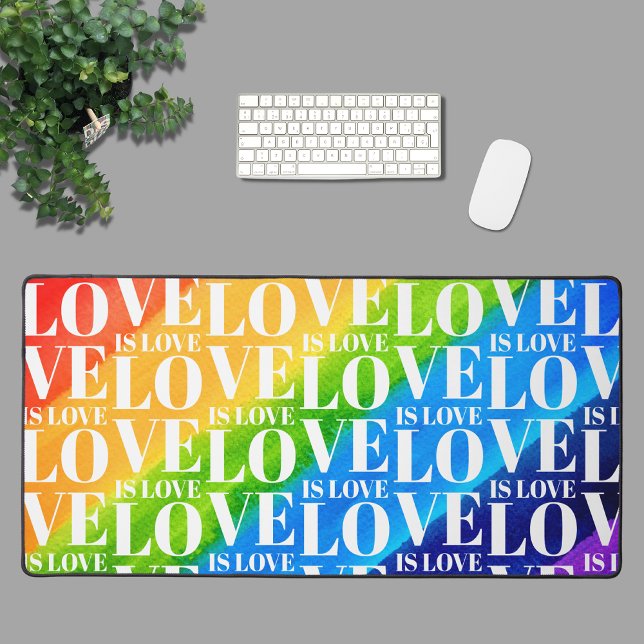 Love Is Love Rainbow Colours Desk Mat (Creator Uploaded)