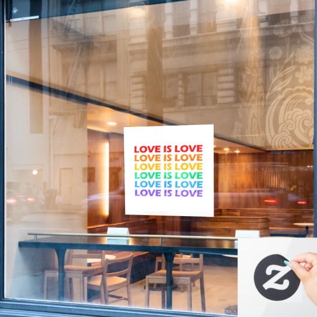Love is Love Rainbow Colours Gay LGBT Pride (Cafe Window)