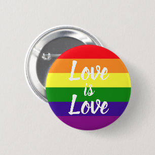 Love is Love Rainbow Colours LGBTQ Pride 6 Cm Round Badge