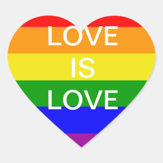 love is love Rainbow flag Heart Sticker