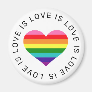 Love is Love Rainbow Heart LGBTQ Pride Month Magnet