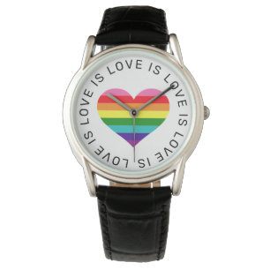 Love is Love Rainbow Heart LGBTQ Pride Month Watch